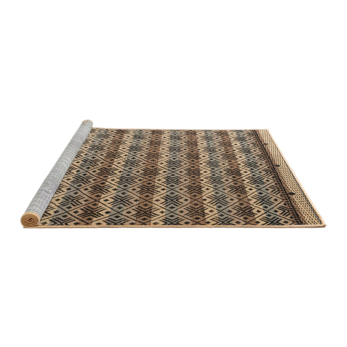 Sideview of Machine Washable Abstract Dark Brown Rug, wshabs5358