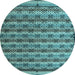 Round Machine Washable Abstract Light Blue Modern Rug, wshabs5358lblu