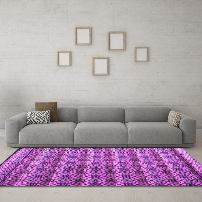 Machine Washable Abstract Purple Modern Area Rugs in a Living Room, wshabs5358pur