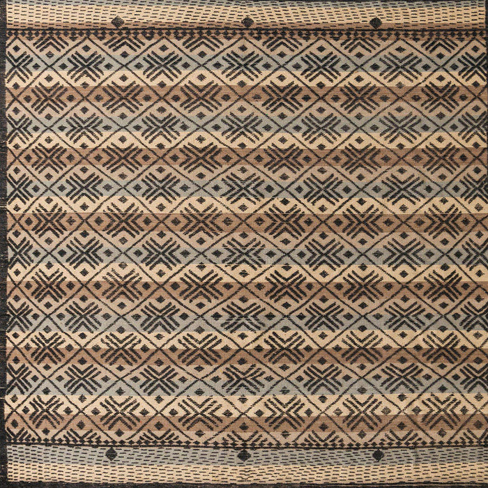 Square Abstract Dark Brown Modern Rug, abs5358