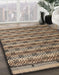 Machine Washable Abstract Dark Brown Rug in a Family Room, wshabs5358