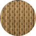 Round Abstract Brown Modern Rug, abs5358brn