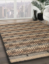 Abstract Dark Brown Modern Rug, abs5358