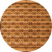 Round Abstract Orange Modern Rug, abs5358org