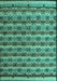 Machine Washable Abstract Turquoise Modern Area Rugs, wshabs5358turq