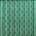 Square Machine Washable Abstract Turquoise Modern Area Rugs, wshabs5358turq