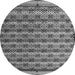 Round Abstract Gray Modern Rug, abs5358gry