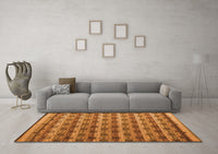 Machine Washable Abstract Orange Modern Rug, wshabs5358org