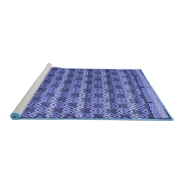 Sideview of Machine Washable Abstract Blue Modern Rug, wshabs5358blu