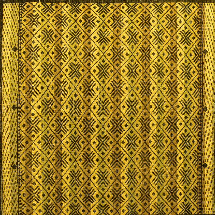 Square Machine Washable Abstract Yellow Modern Rug, wshabs5358yw