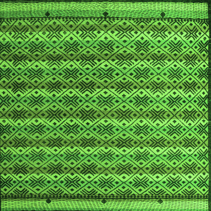 Square Machine Washable Abstract Green Modern Area Rugs, wshabs5358grn