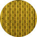 Round Abstract Yellow Modern Rug, abs5358yw