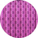 Round Machine Washable Abstract Pink Modern Rug, wshabs5358pnk