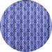 Round Abstract Blue Modern Rug, abs5358blu