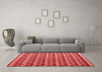 Machine Washable Abstract Red Modern Rug, wshabs5358red