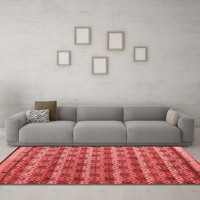 Modern Red Washable Rugs