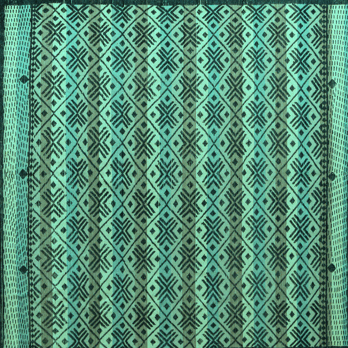 Square Abstract Turquoise Modern Rug, abs5358turq
