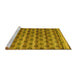 Sideview of Machine Washable Abstract Yellow Modern Rug, wshabs5358yw