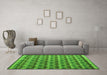 Machine Washable Abstract Green Modern Area Rugs in a Living Room,, wshabs5358grn