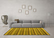 Machine Washable Abstract Yellow Modern Rug in a Living Room, wshabs5358yw