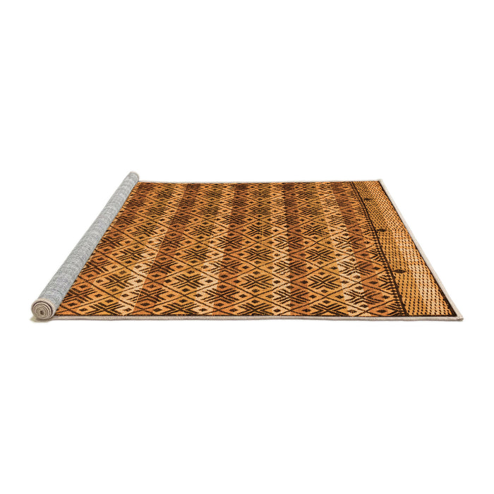 Sideview of Machine Washable Abstract Orange Modern Area Rugs, wshabs5358org