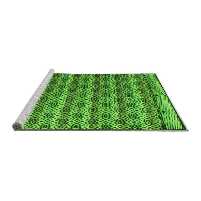 Sideview of Machine Washable Abstract Green Modern Area Rugs, wshabs5358grn