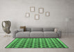 Machine Washable Abstract Emerald Green Modern Area Rugs in a Living Room,, wshabs5358emgrn