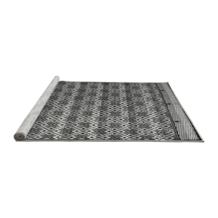 Sideview of Machine Washable Abstract Gray Modern Rug, wshabs5358gry