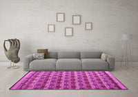 Machine Washable Abstract Pink Modern Rug, wshabs5358pnk