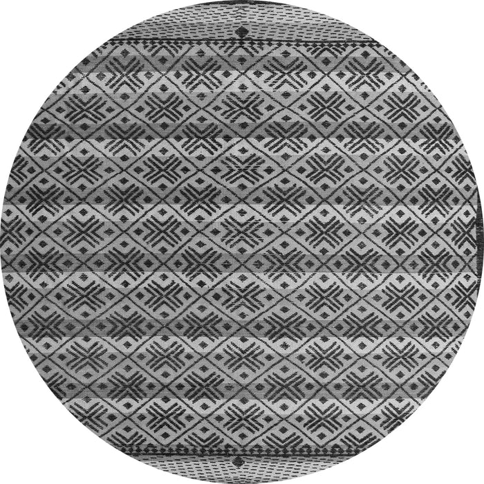 Round Machine Washable Abstract Gray Modern Rug, wshabs5358gry