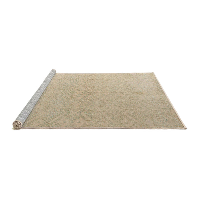 Sideview of Machine Washable Abstract Brown Sugar Brown Rug, wshabs5359