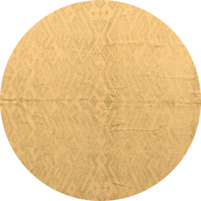 Round Machine Washable Solid Brown Modern Rug, wshabs5359brn