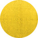 Round Solid Yellow Modern Rug, abs5359yw