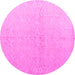 Round Solid Pink Modern Rug, abs5359pnk