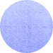 Round Solid Blue Modern Rug, abs5359blu