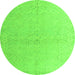 Round Solid Green Modern Rug, abs5359grn