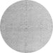 Round Solid Gray Modern Rug, abs5359gry