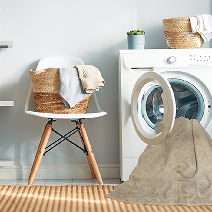 Machine Washable Abstract Brown Sugar Brown Rug in a Washing Machine, wshabs5359