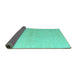 Sideview of Solid Turquoise Modern Rug, abs5359turq