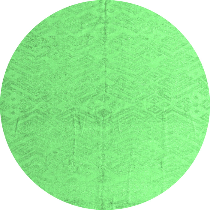 Round Solid Emerald Green Modern Rug, abs5359emgrn