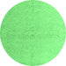 Round Solid Emerald Green Modern Rug, abs5359emgrn