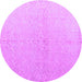 Round Solid Purple Modern Rug, abs5359pur