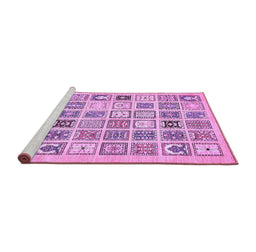 Sideview of Machine Washable Abstract Purple Modern Area Rugs, wshabs535pur