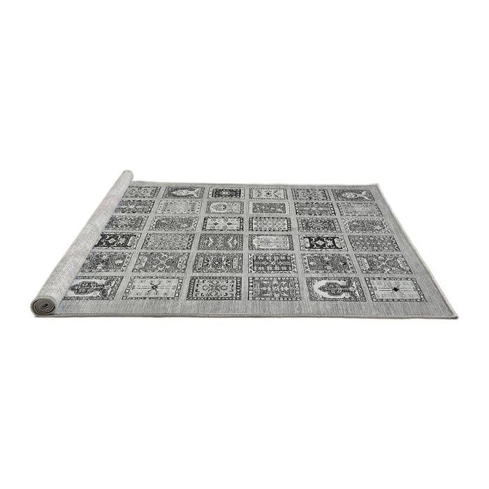 Sideview of Machine Washable Abstract Gray Modern Rug, wshabs535gry