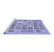 Sideview of Machine Washable Abstract Blue Modern Rug, wshabs535blu