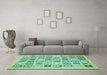 Machine Washable Abstract Turquoise Modern Area Rugs in a Living Room,, wshabs535turq