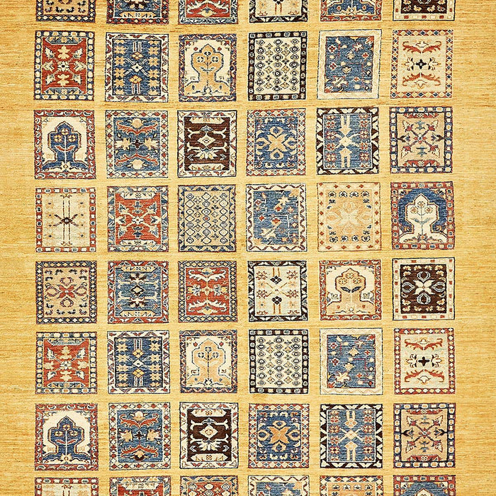 Machine Washable Abstract Chrome Gold Yellow Rug, wshabs535