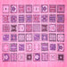 Square Abstract Pink Modern Rug, abs535pnk