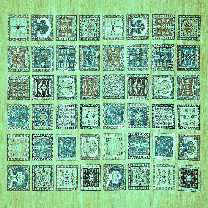 Square Abstract Turquoise Modern Rug, abs535turq