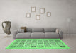 Machine Washable Abstract Emerald Green Modern Area Rugs in a Living Room,, wshabs535emgrn